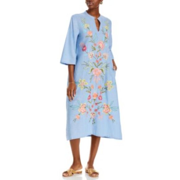 Johnny Was Camellia Embroidered Cotton Dress Size Small New With Tags - Picture 4 of 16